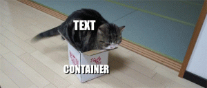 Animation of a cat sitting in a box that is too small for it