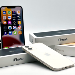 iPhones on display with a few iPhone boxes