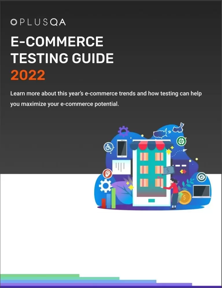 Cover for PLUS QA's E-Commerce Testing Guide 2022