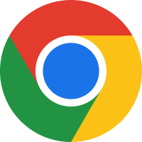 Google Chrome logo of a circle with red, green, yellow, and blue colors. 