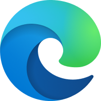 Microsoft Edge logo with a swirl of blue and green gradient tons in a wave-like motion. 