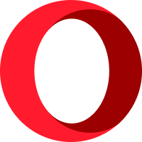 Opera web browser logo of a red three-dimensional O